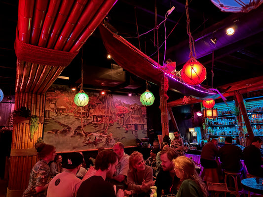 Set "Adrift" with a Tiki Bar Cocktail
